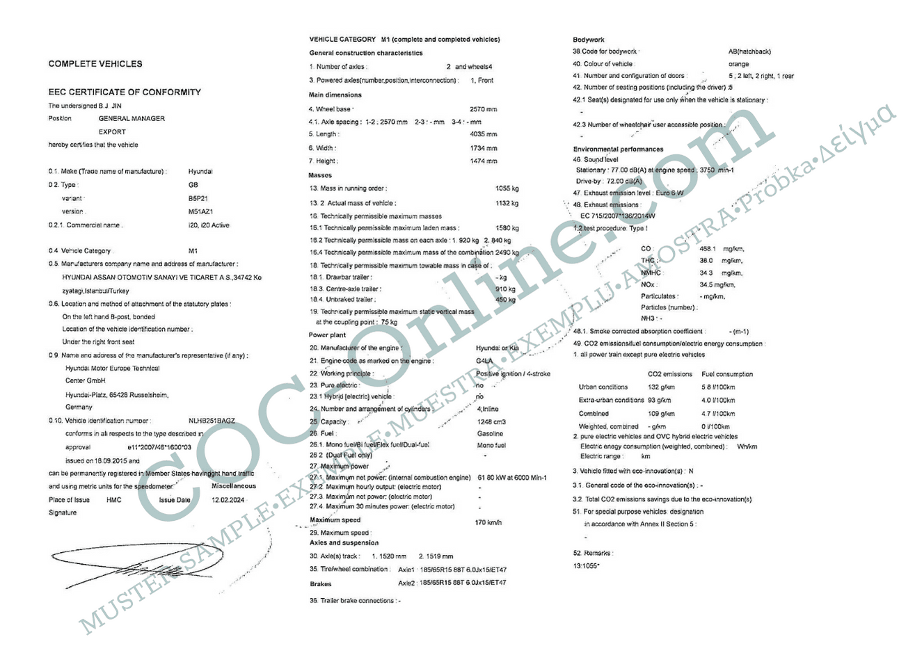 EC Certificate of Conformity HYUNDAI 2