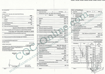 EC Certificate of Conformity BMW 2