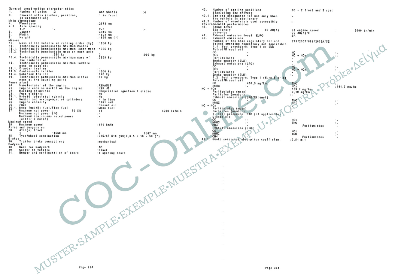 EC Certificate of Conformity DACIA 2