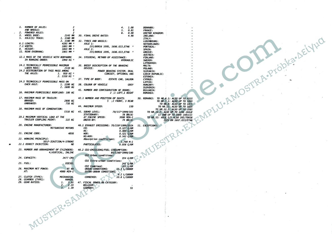 EC Certificate of Conformity MITSUBISHI 2