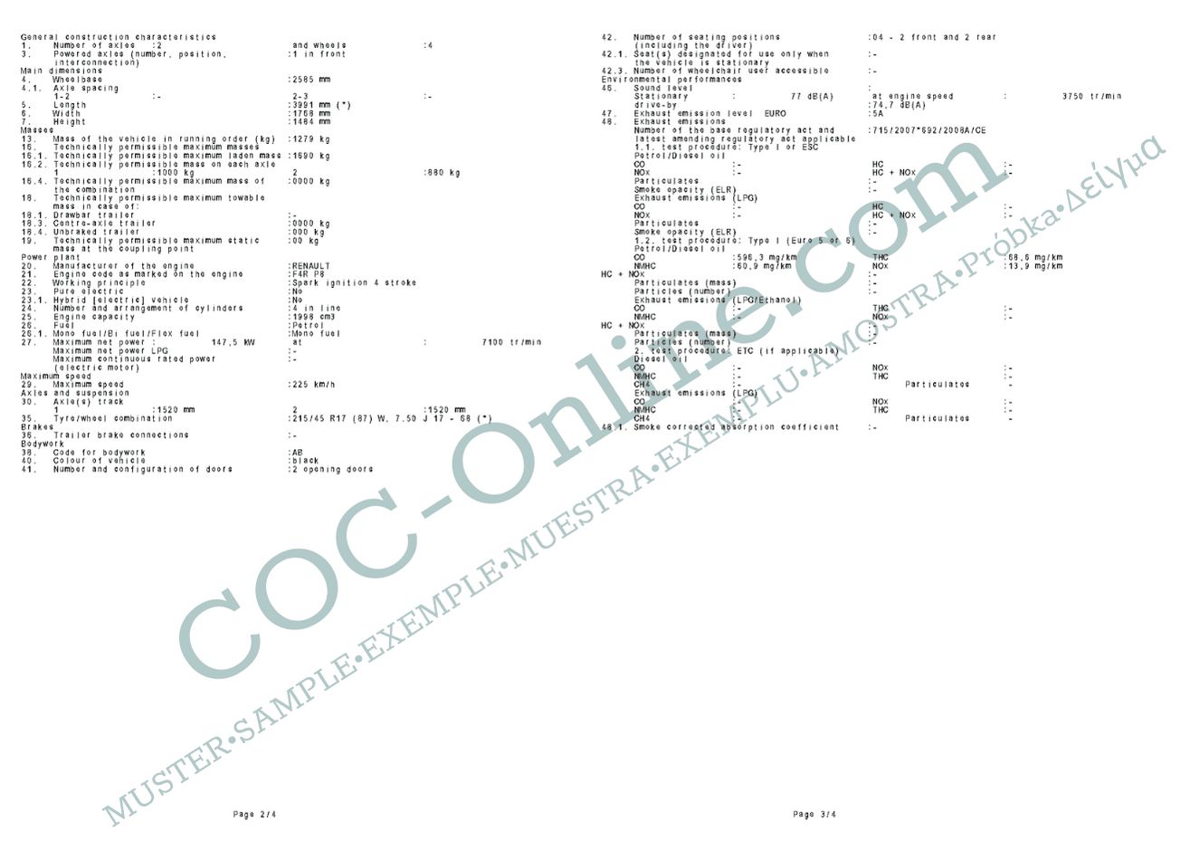 EC Certificate of Conformity RENAULT 2