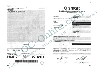 EC Certificate of Conformity SMART