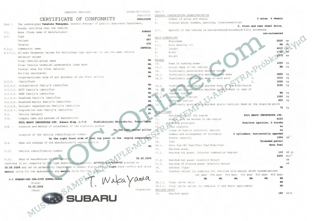 EC_Certificate_Conformity_SUBARU