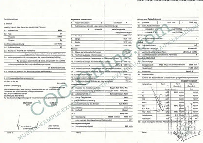 EC Certificate of Conformity BMW